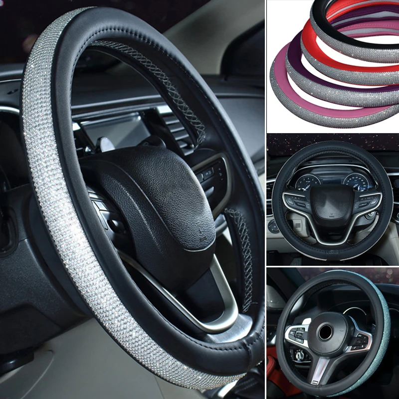 Glittery Colored Car Steering Wheel Cover Universal 15in PU Rhinestone Auto Steering Wheel Sleeve Stylish Alternative TD326
Glittery Colored Car Steering Wheel Cover Universal 15in PU Rhinestone Auto Steering Wheel Sleeve Stylish Alternative TD326