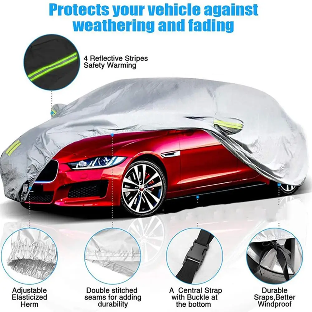 Universal Car Covers Waterproof Anti-scratch Outdoor Sun Protection Cover for Car Reflector Dust Snow Protective Sedan Suv Cover
Universal Car Covers Waterproof Anti-scratch Outdoor Sun Protection Cover for Car Reflector Dust Snow Protective Sedan Suv Cover