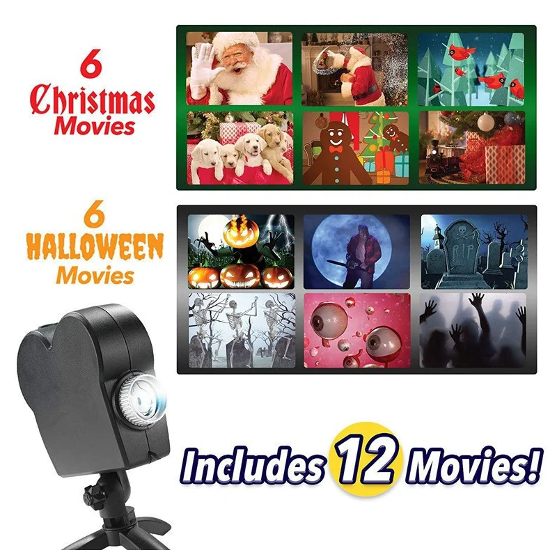 12 Movies LED Christmas Projection Lamp Disco Light Mini Window Display Projector Indoor Outdoor Projector Decoration
12 Movies LED Christmas Projection Lamp Disco Light Mini Window Display Projector Indoor Outdoor Projector Decoration