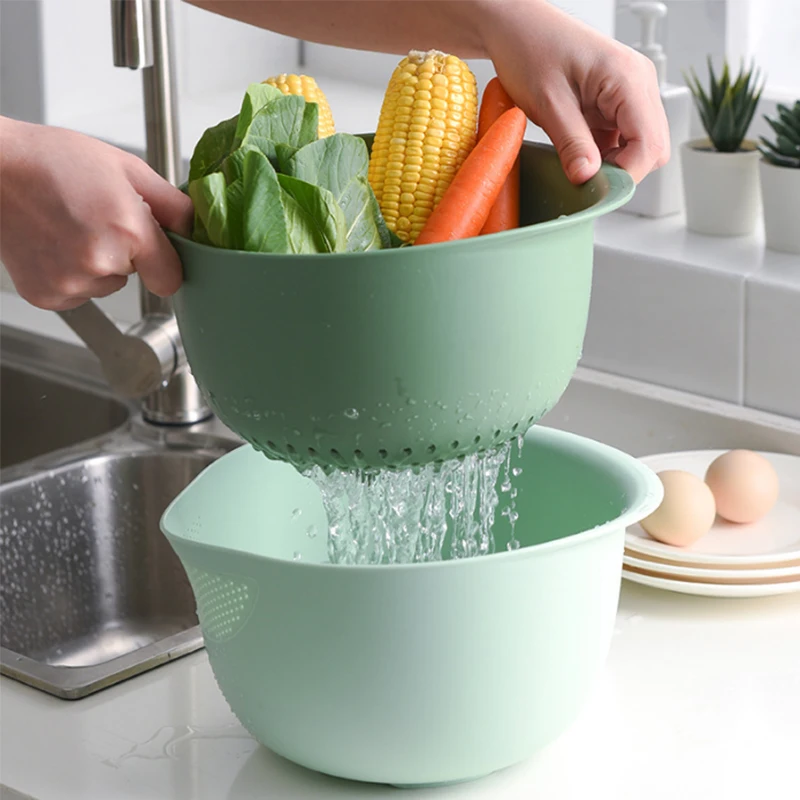 Kitchen Double Drain Basket Bowl Washing Storage Basket Strainers Bowls Drainer Vegetable Cleaning Colander Kitchen Tool
Kitchen Double Drain Basket Bowl Washing Storage Basket Strainers Bowls Drainer Vegetable Cleaning Colander Kitchen Tool