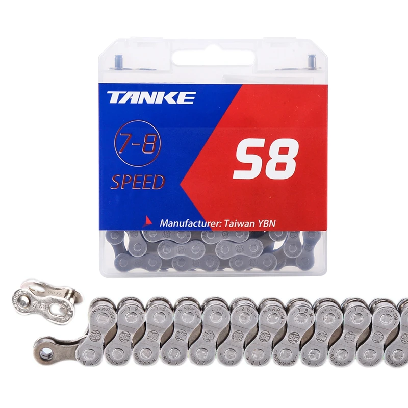 TANKE YBN Bicycle Chain 8S Speed Half Hollow MTB/Road Bike Chains Cycling 116L Bicycle Accessories,Grey
TANKE YBN Bicycle Chain 8S Speed Half Hollow MTB/Road Bike Chains Cycling 116L Bicycle Accessories,Grey
