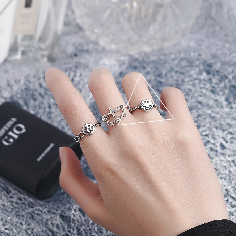 S925 Sterling Silver Adjustable Ring Woman Vintage Fashion Smiley Korean Style Luxury Quality Jewelry Couple Personalized Gift
S925 Sterling Silver Adjustable Ring Woman Vintage Fashion Smiley Korean Style Luxury Quality Jewelry Couple Personalized Gift