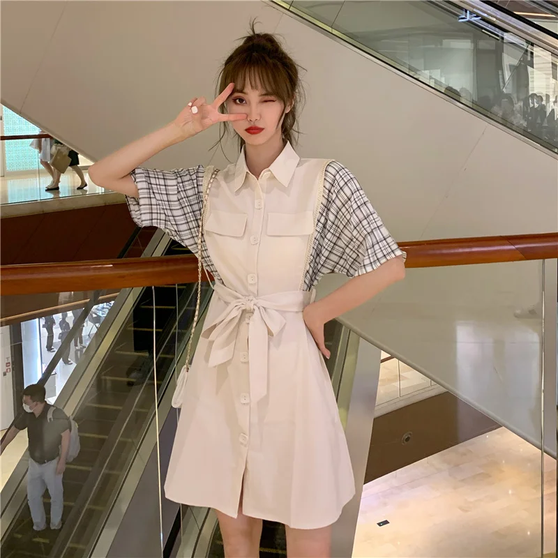 Sisters Outfit Girlfriends Clothes French Minority Platycodon Grandiflorum False Two-Piece Patchwork Plaid Dress Women's Summer
Sisters Outfit Girlfriends Clothes French Minority Platycodon Grandiflorum False Two-Piece Patchwork Plaid Dress Women's Summer