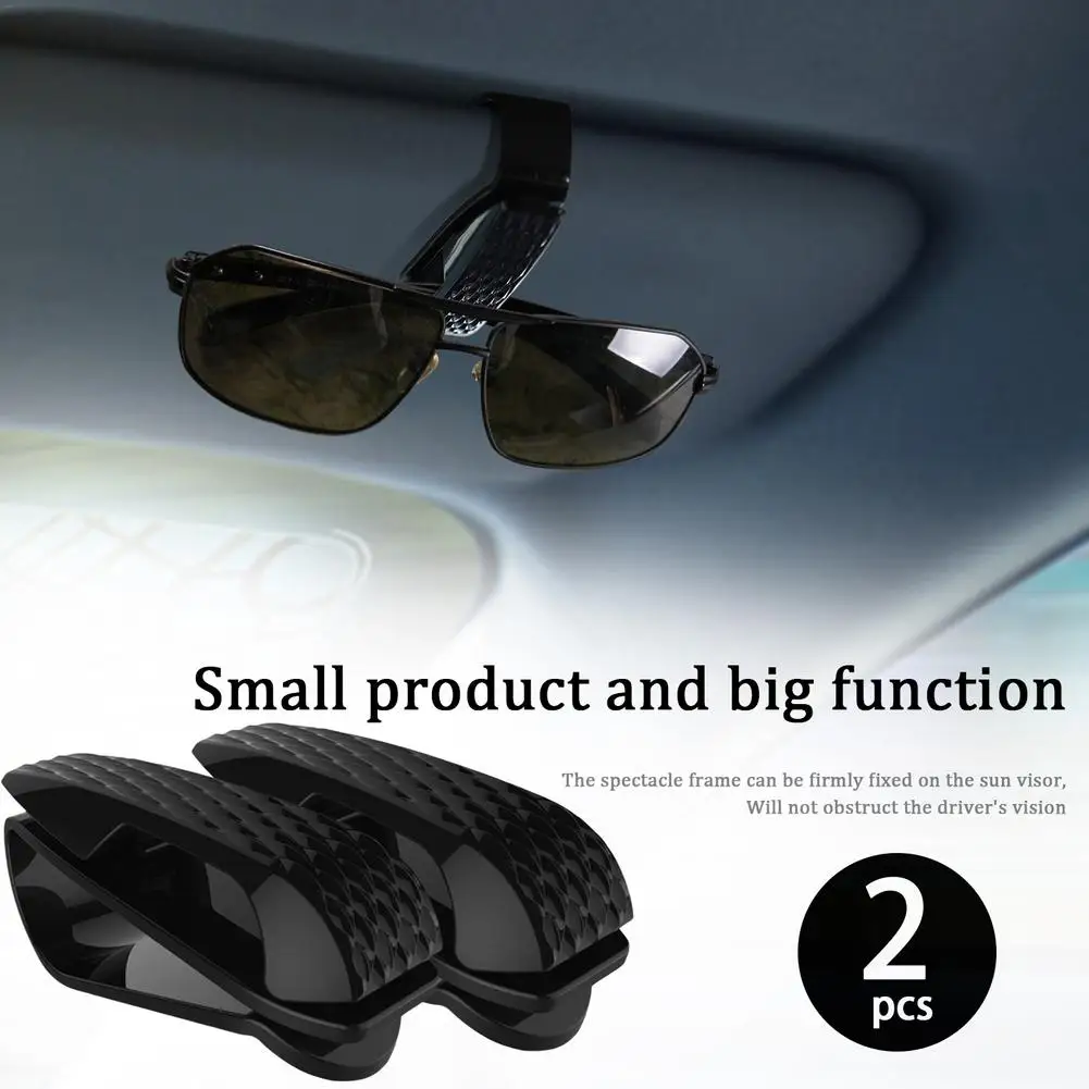 

2 Pack Car Sun Visor Glasses Sunglasses Ticket Receipt Card Clip Storage Holder Gift Adjusts Eyeglasses Securely