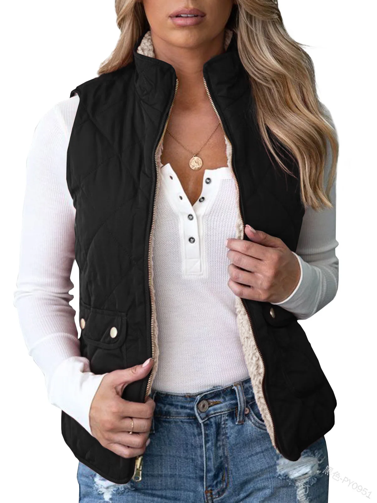 Women Winter Warm Vest Women's Vest Thickened Sleeveless Fall Coat Zipper Solid Color Pockets 
Women Winter Warm Vest Women's Vest Thickened Sleeveless Fall Coat Zipper Solid Color Pockets