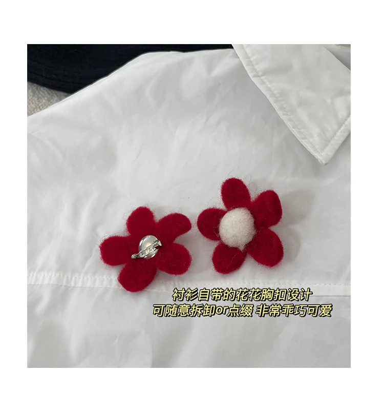 Oversize Sweet Style Casual Shirts Women Blouses Designer Woman Blouse Chic Flower Applique Loose Shirts Vogue Clothing SL474
Oversize Sweet Style Casual Shirts Women Blouses Designer Woman Blouse Chic Flower Applique Loose Shirts Vogue Clothing SL474