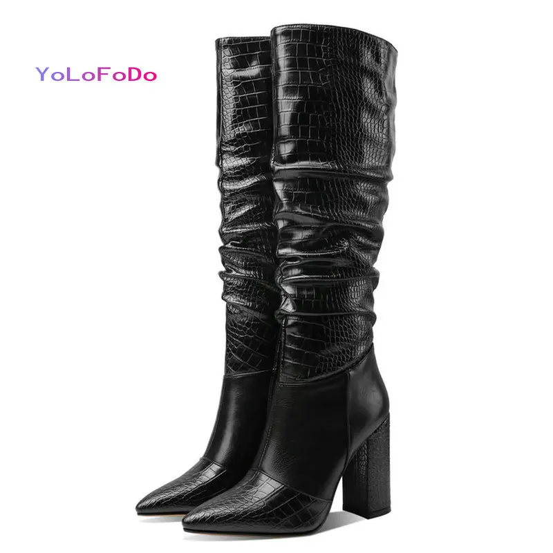 Brown Beige Brown Women Knee High Boots Faux Leather Square High Heel Pointed Toe Ladies Calf Boots Short Plush Fall Winter Boot
Brown Beige Brown Women Knee High Boots Faux Leather Square High Heel Pointed Toe Ladies Calf Boots Short Plush Fall Winter Boot