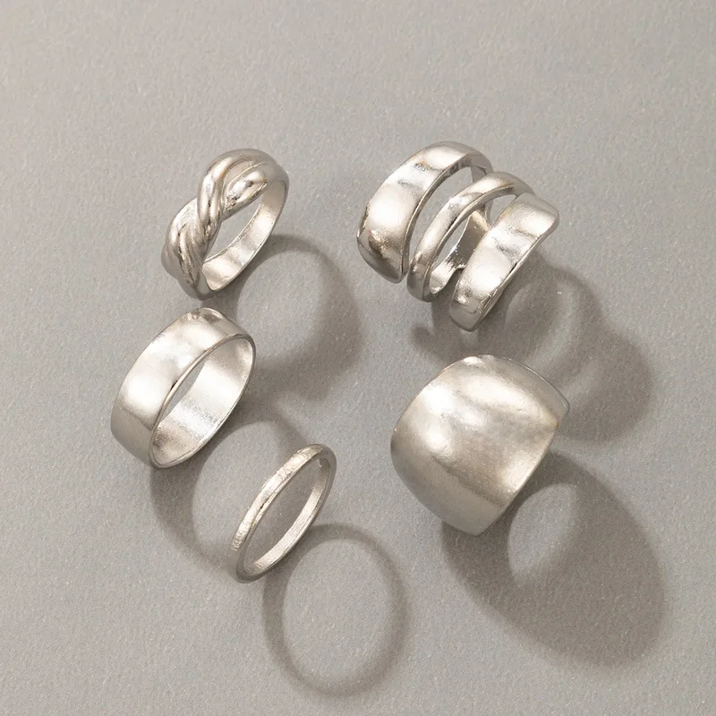 5-Piece Trendy Personality 2021 New Heavy Metal Ring Set Simple Geometric Punk Hip Hop Glossy Jewelry for Women Men Gifts
5-Piece Trendy Personality 2021 New Heavy Metal Ring Set Simple Geometric Punk Hip Hop Glossy Jewelry for Women Men Gifts
