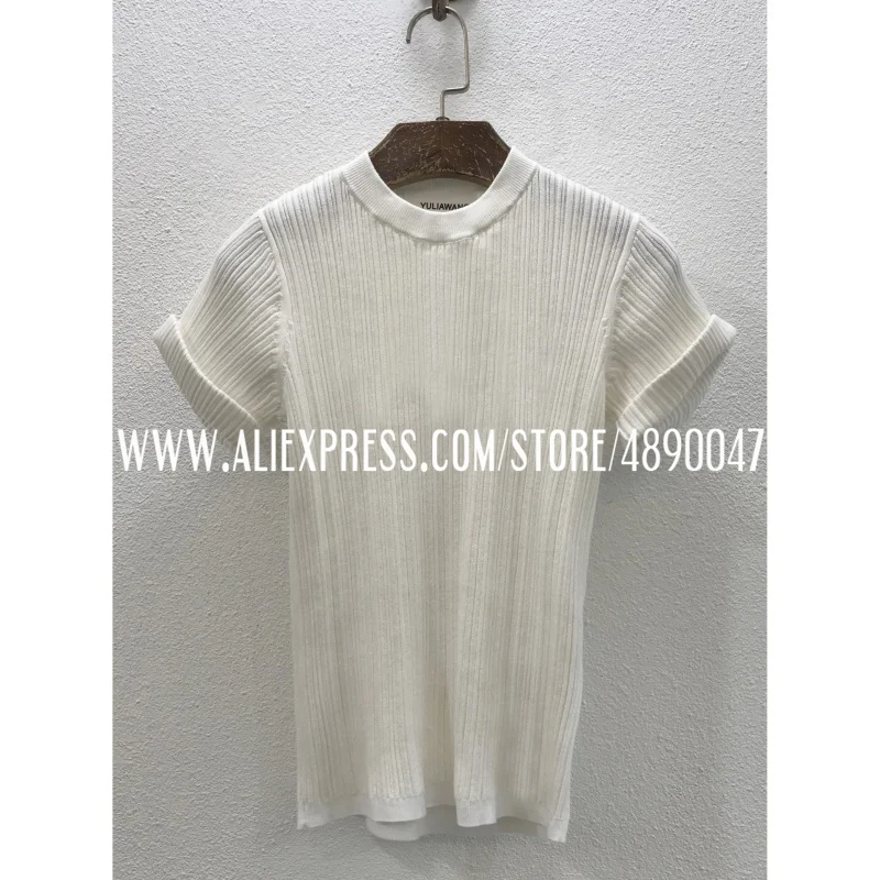 stretch knit letter embroidery slimming top High-quality women's round neck curled short-sleeved T-shirt all-match top
stretch knit letter embroidery slimming top High-quality women's round neck curled short-sleeved T-shirt all-match top