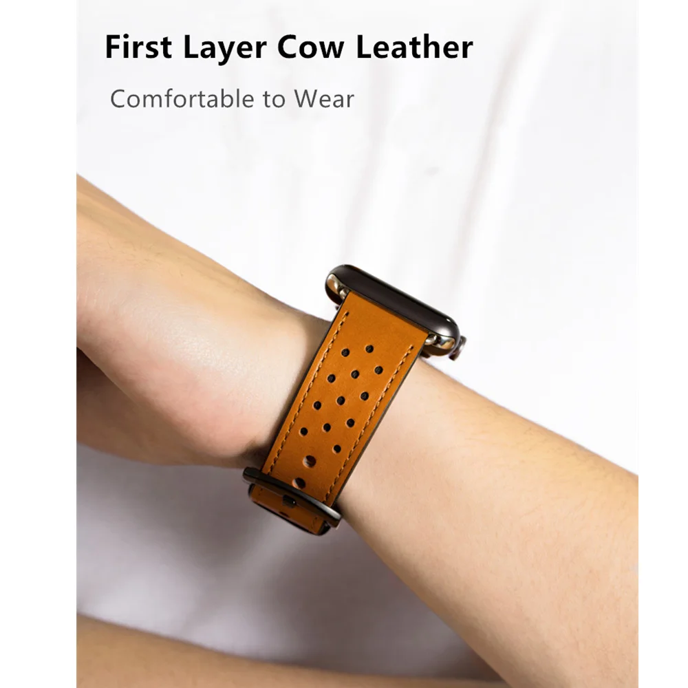 Leather strap for Apple watch band 42mm 38mm First layer Cowhide watchband belt bracelet iWatch serie 3 4 5 se 6 band 40mm 44mm
Leather strap for Apple watch band 42mm 38mm First layer Cowhide watchband belt bracelet iWatch serie 3 4 5 se 6 band 40mm 44mm