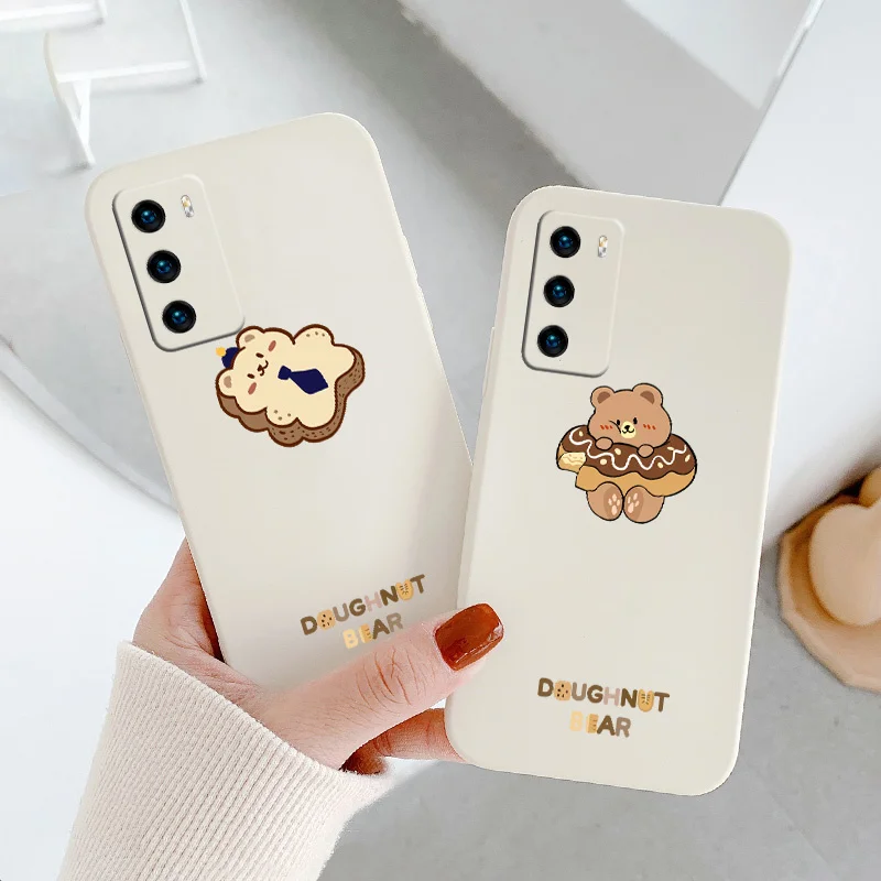 Bear Donut Phone Case For Huawei P40 P40Lite P30 P20 Mate 40 40Pro 30 20 Pro Lite P Smart 2021 Y7a Liquid Silicone Cover
Bear Donut Phone Case For Huawei P40 P40Lite P30 P20 Mate 40 40Pro 30 20 Pro Lite P Smart 2021 Y7a Liquid Silicone Cover