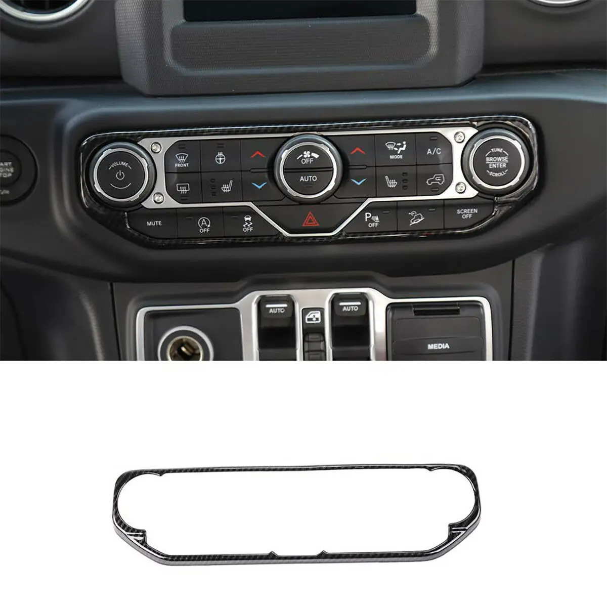 Carbon Fiber Center Control Air Condition Switch Trim Fit 2018 for Jeep Wrangler JL
Carbon Fiber Center Control Air Condition Switch Trim Fit 2018 for Jeep Wrangler JL