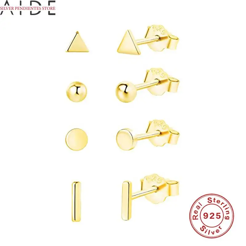 AIDE 4PC Mini Geometric Triangle Round Peas Long Strip Earrings Jewelry Set Women 925 Silver Earrings 2021 Trend Gold Jelwery
AIDE 4PC Mini Geometric Triangle Round Peas Long Strip Earrings Jewelry Set Women 925 Silver Earrings 2021 Trend Gold Jelwery