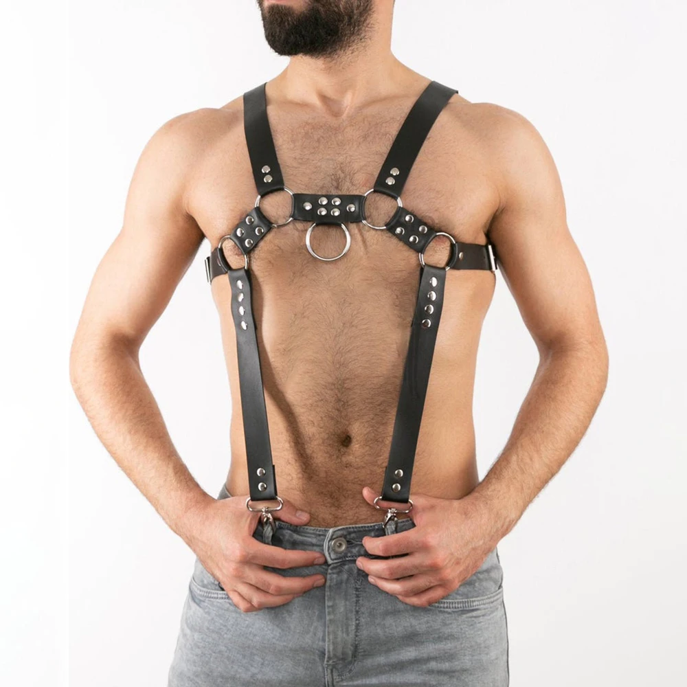 Harness Men Adjustable Garter Fetish Exotic Tanks PU Leather Sexy Bondage Cage Strap Male Lingerie Belt Rave Gay Chest Costumes
Harness Men Adjustable Garter Fetish Exotic Tanks PU Leather Sexy Bondage Cage Strap Male Lingerie Belt Rave Gay Chest Costumes