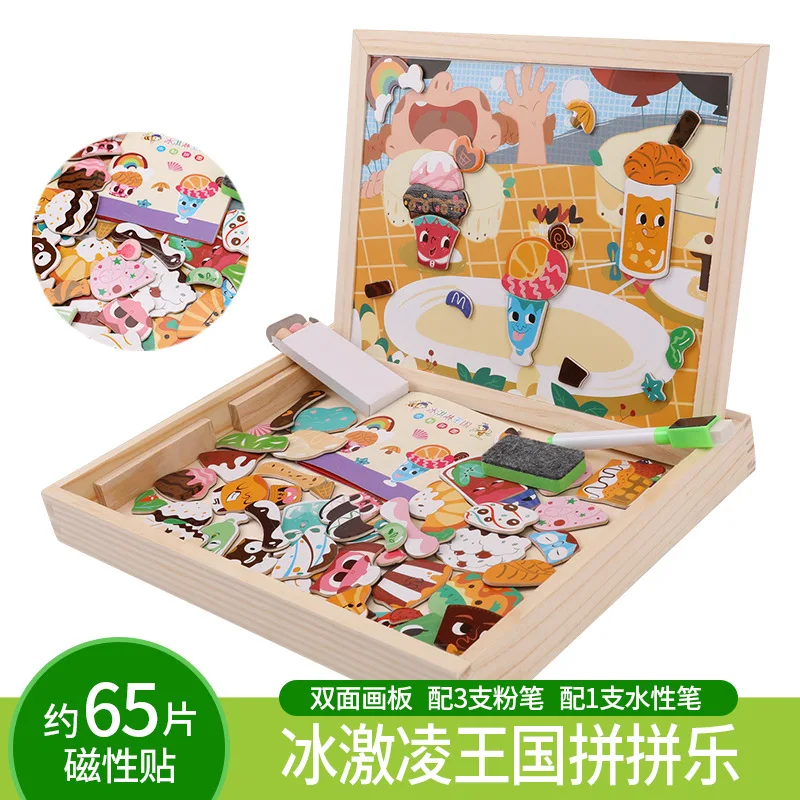 

Multifunctional Wooden Clipboard Magnetic Educational Toy Puzzle Chinese Zodiac Animal Jigsaw Toy Children's Children Gift M35