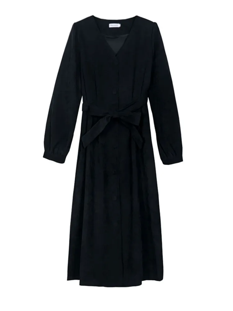 New spring and autumn dress in 2021 Black French niche design