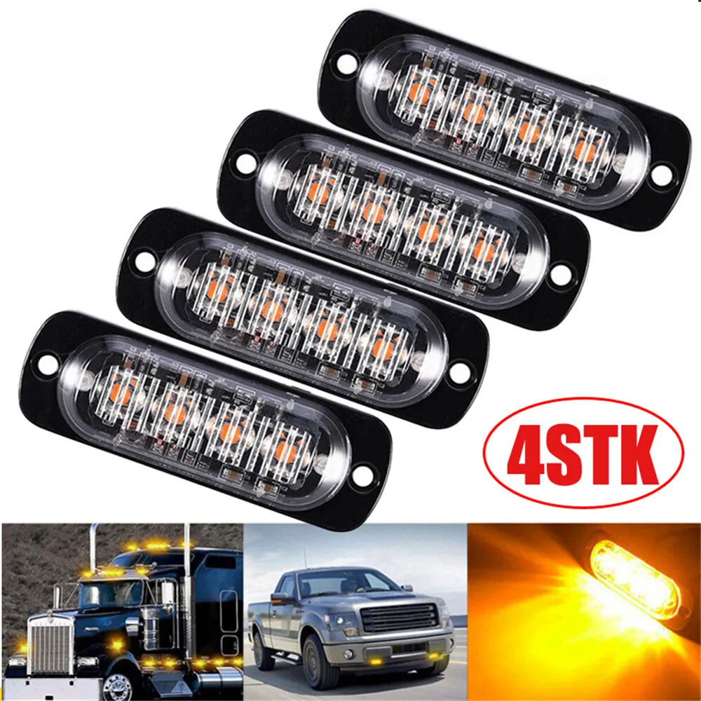 Emergency Strobe Lights For Trucks, Amber Car 4 Chips LED Lighting Bar Flashing 12/24V Amber High Quality Car Brake Lights
Emergency Strobe Lights For Trucks, Amber Car 4 Chips LED Lighting Bar Flashing 12/24V Amber High Quality Car Brake Lights