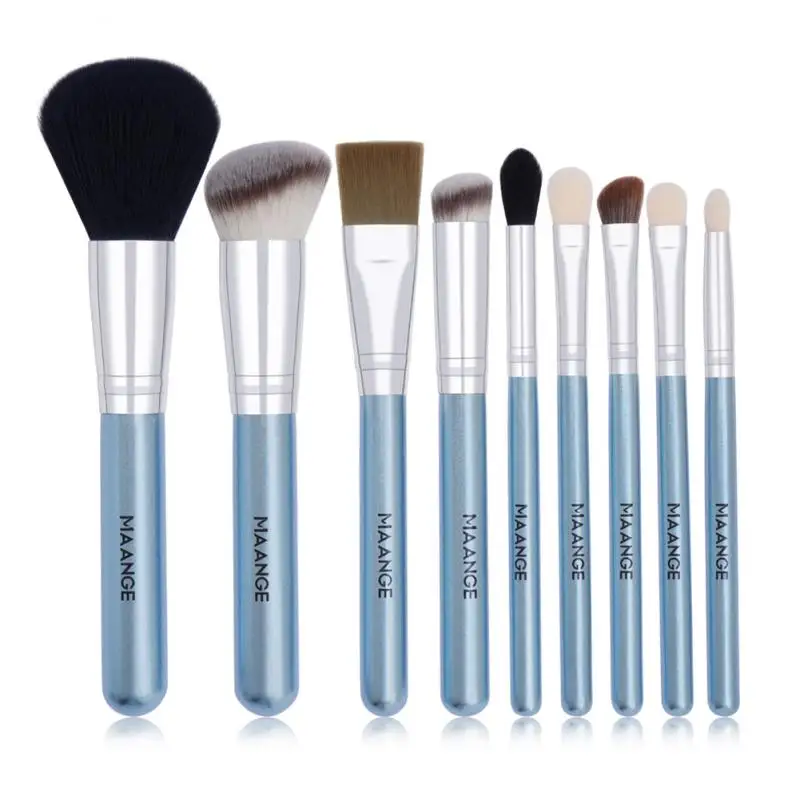 

MAANGE 9pcs Makeup Brushes Set For Cosmetic Foundation Powder Blush Eyeshadow Kabuki Blending Make Up Brush Beauty Tool