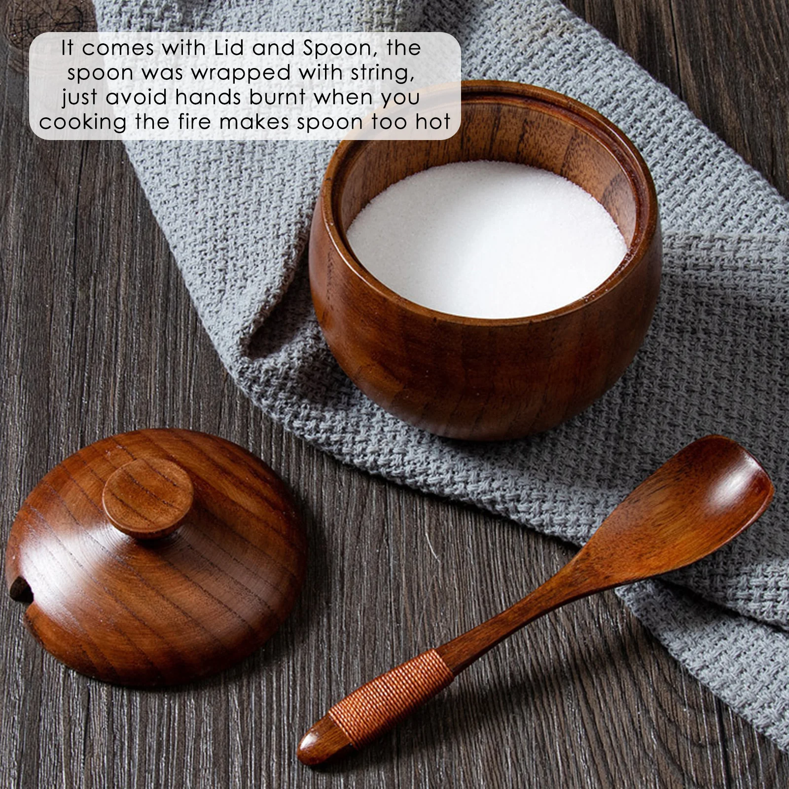 Wooden Salt Cellar Box Spice Jar Sugar Bowl Pepper Box Salt Seasoning Container Storage Box with Lid and Spoon Kitchen Tool
Wooden Salt Cellar Box Spice Jar Sugar Bowl Pepper Box Salt Seasoning Container Storage Box with Lid and Spoon Kitchen Tool