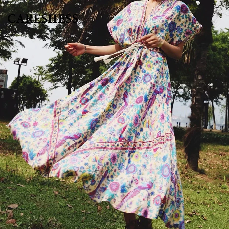 CARESHESS Floral Print Maxi Dresses Boho National Wind Style Sexy Ladies Sleeveless Women Dress for Summer Beach Holiday Dresses
CARESHESS Floral Print Maxi Dresses Boho National Wind Style Sexy Ladies Sleeveless Women Dress for Summer Beach Holiday Dresses