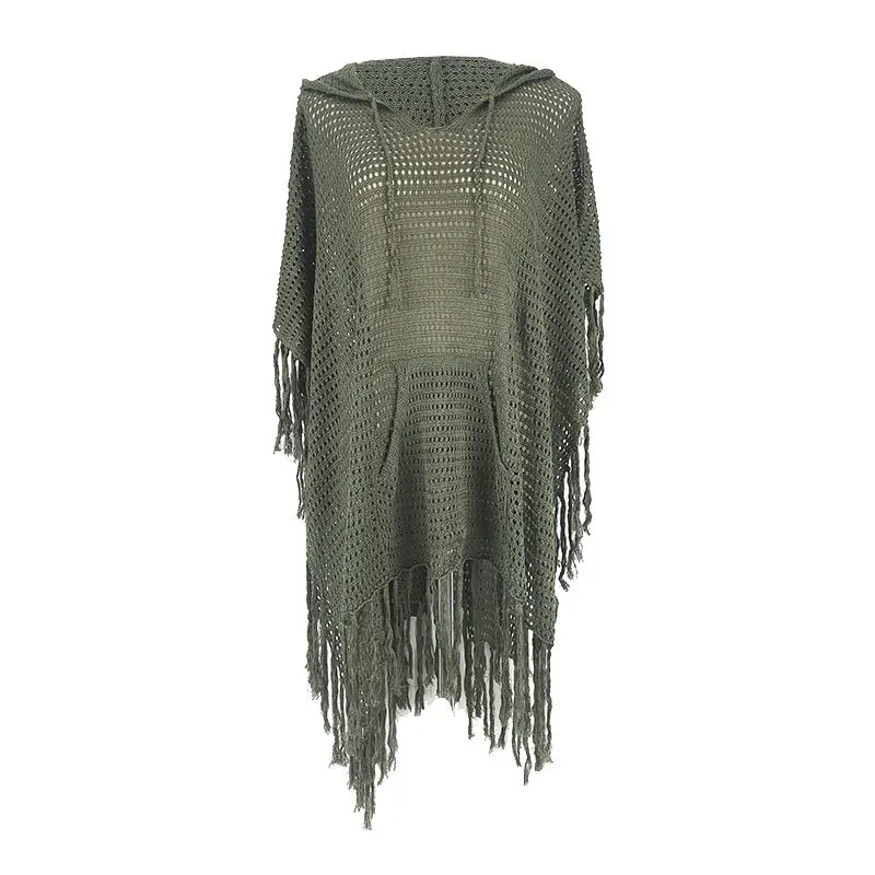 Sexy Plus Size Hollow Knitted Beach Bikini Cover Up Hooded Tassel Sunscreen Green Female Jacket Swimsuit Cover Up
Sexy Plus Size Hollow Knitted Beach Bikini Cover Up Hooded Tassel Sunscreen Green Female Jacket Swimsuit Cover Up