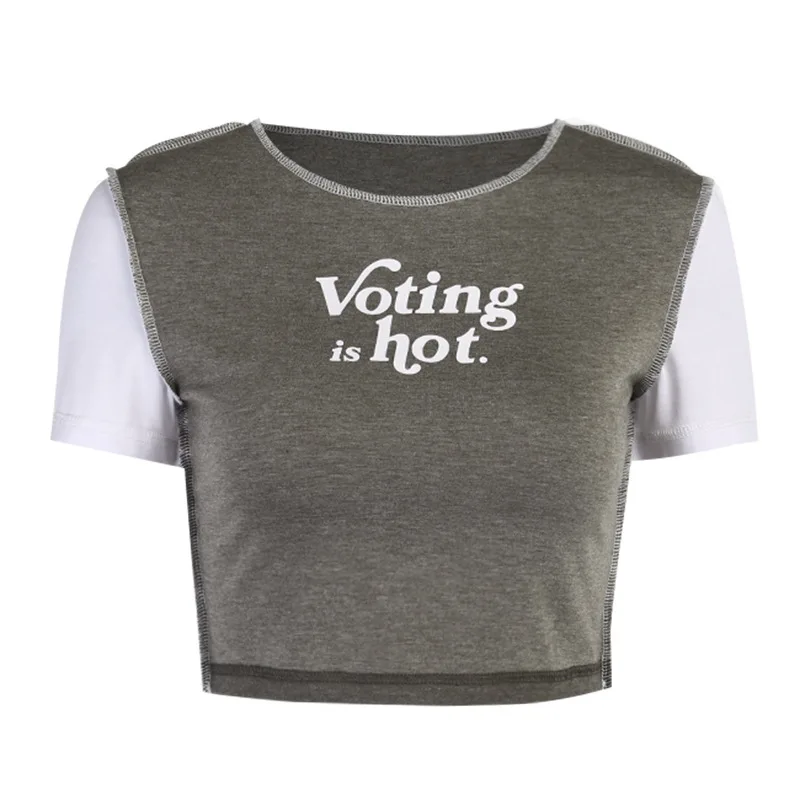Sexy Women's T-Shirts O-neck Short Sleeve shirts Autumn Patchwork Letter Print Elegant Casual T Shirts Women JS0445
Sexy Women's T-Shirts O-neck Short Sleeve shirts Autumn Patchwork Letter Print Elegant Casual T Shirts Women JS0445