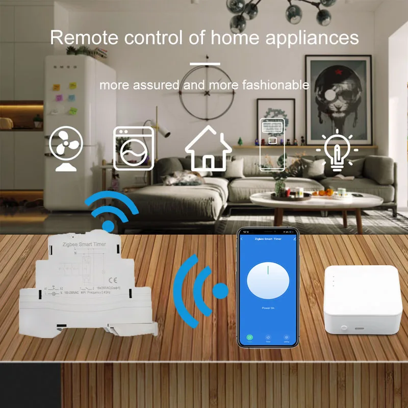 Автоматический выключатель Tuya Smart Life ZigBee 16A DIN-рейка 1P однополюсный с сухим