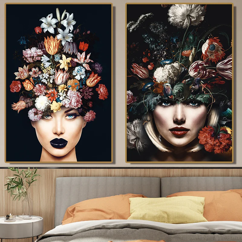Scandinavian Canvas Painting for living room HD Woman with flowers on head poster tableau art moderne Decorative Paintings
Scandinavian Canvas Painting for living room HD Woman with flowers on head poster tableau art moderne Decorative Paintings