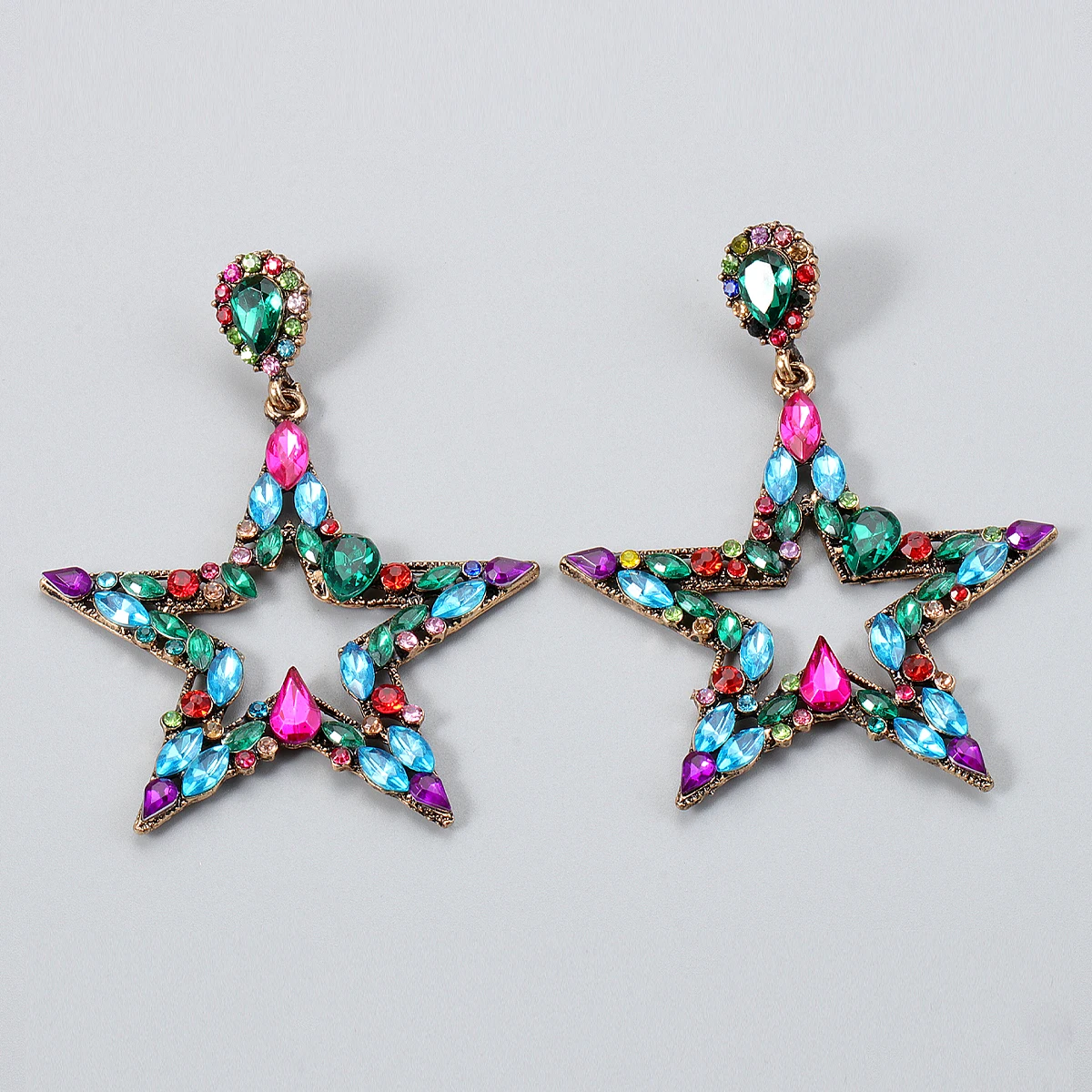 Wholesale Statement Big Earrings Women New Rainbow Star Earrings Lovely Rhinestone Pendients Hanging Dangle Ear Ring Jewelry
Wholesale Statement Big Earrings Women New Rainbow Star Earrings Lovely Rhinestone Pendients Hanging Dangle Ear Ring Jewelry