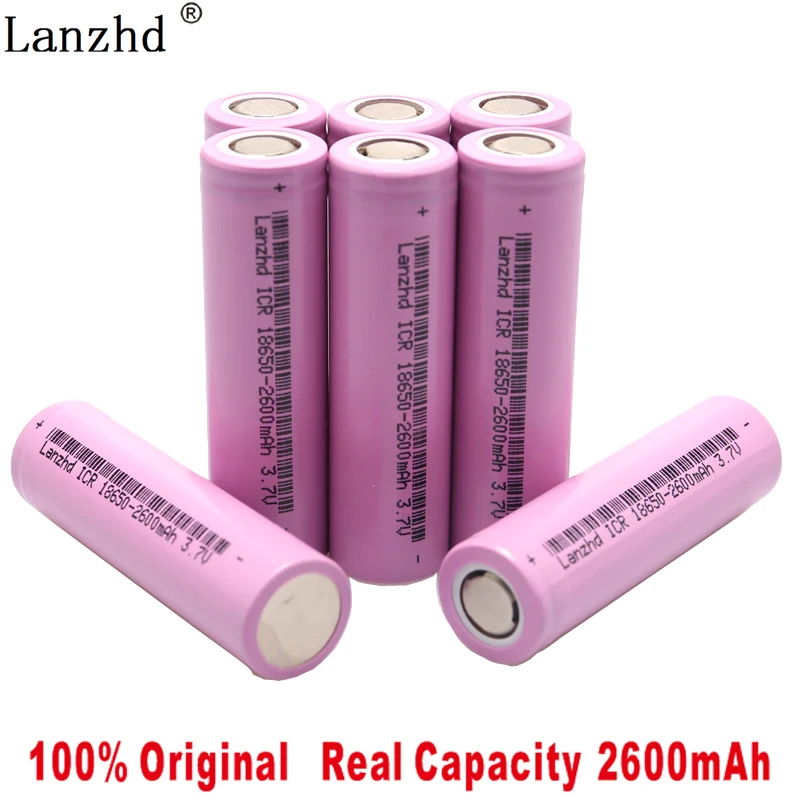 

2019 New Original 3.7V ICR18650 For samsung 18650 26F batteries Rechargeable Li-ion battery 2600mAh For Flashlight use(1-8pcs)