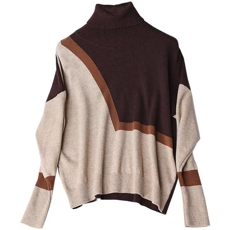 Pure color female turtleneck sweater pullovers fashion show thin render color matching sweater inside outside the shirt
Pure color female turtleneck sweater pullovers fashion show thin render color matching sweater inside outside the shirt
