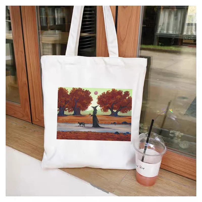 Halloween style natural scenery large-capacity casual women's canvas cartoon art print messenger bag fashion Harajuku new should
Halloween style natural scenery large-capacity casual women's canvas cartoon art print messenger bag fashion Harajuku new should
