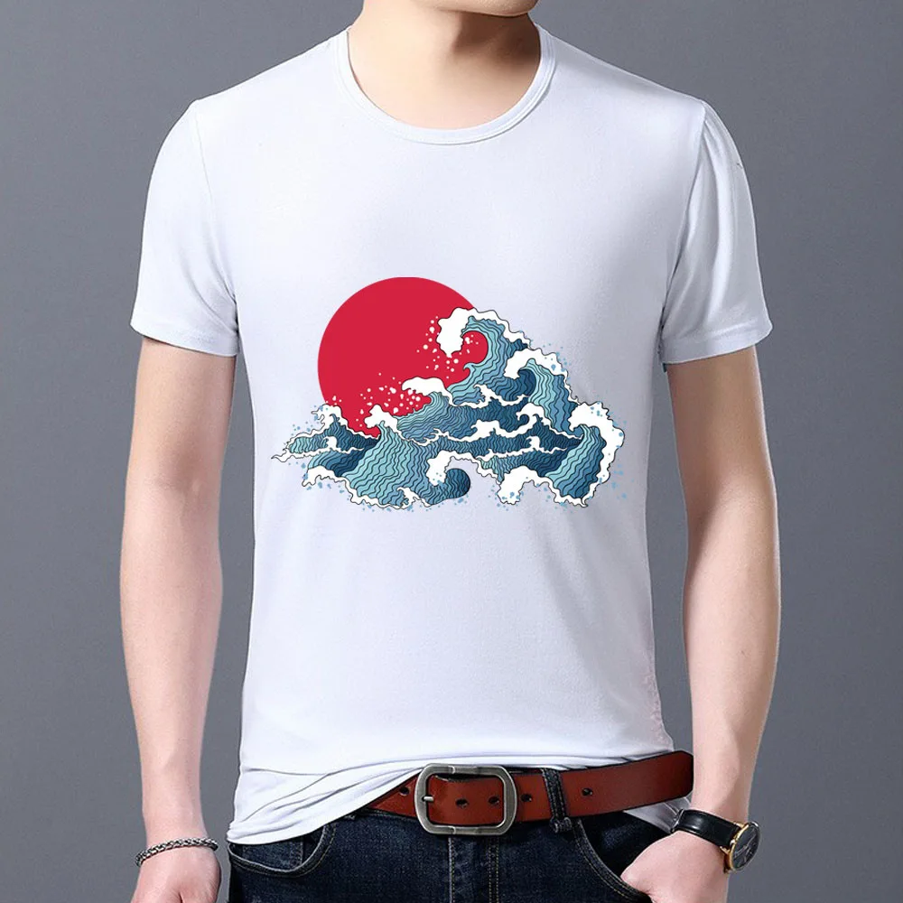 Man T-Shirt Summer New Street Style Wave Pattern Series Tee Shirt Classic White O-Neck All-match Male Short-sleeved Tops Clothes
Man T-Shirt Summer New Street Style Wave Pattern Series Tee Shirt Classic White O-Neck All-match Male Short-sleeved Tops Clothes