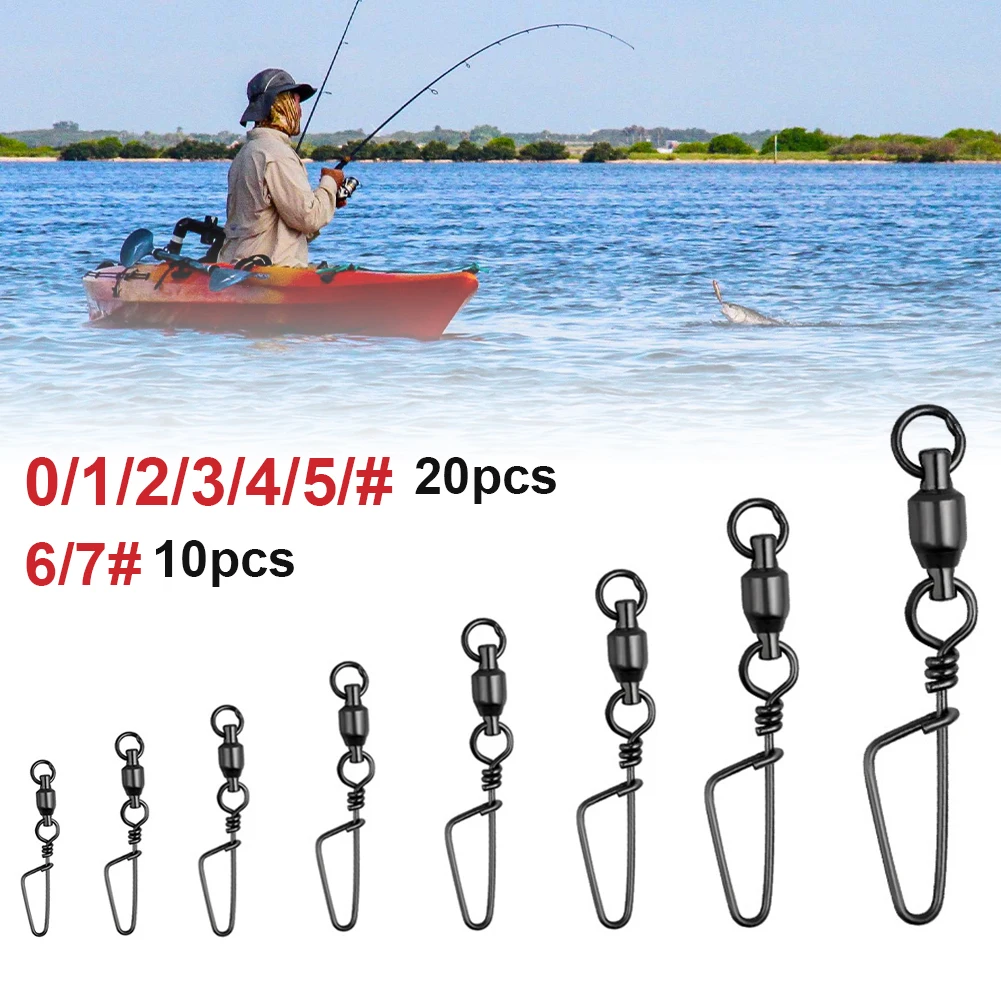 Stainless Steel Fishing Swivel Ball Bearing Rolling Swivel 0#-7# with Hooked Snap Swivel Fish Hook Connector Fishing Accessories
Stainless Steel Fishing Swivel Ball Bearing Rolling Swivel 0#-7# with Hooked Snap Swivel Fish Hook Connector Fishing Accessories