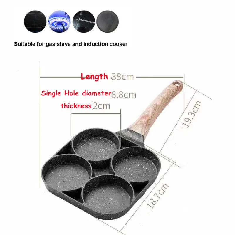 2/4 Hole Frying Pot Pan Thickened Omelet Pan Non-stick Egg Pancake Steak Grill Pan Cooking Egg Ham Pans Breakfast Maker Cookware
2/4 Hole Frying Pot Pan Thickened Omelet Pan Non-stick Egg Pancake Steak Grill Pan Cooking Egg Ham Pans Breakfast Maker Cookware