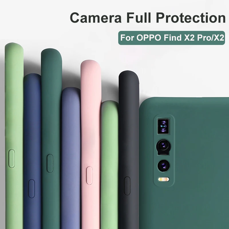 Жидкий силиконовый чехол для телефона OPPO Find X2 Pro Чехол Reno2 Reno3 Realme X50 плеера