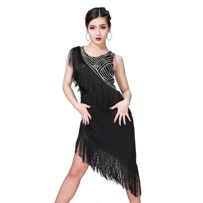 Women Ladies Latin Dance Dress Sequins Adult Fringed Performance Clothes Dancing Training Suit
Women Ladies Latin Dance Dress Sequins Adult Fringed Performance Clothes Dancing Training Suit