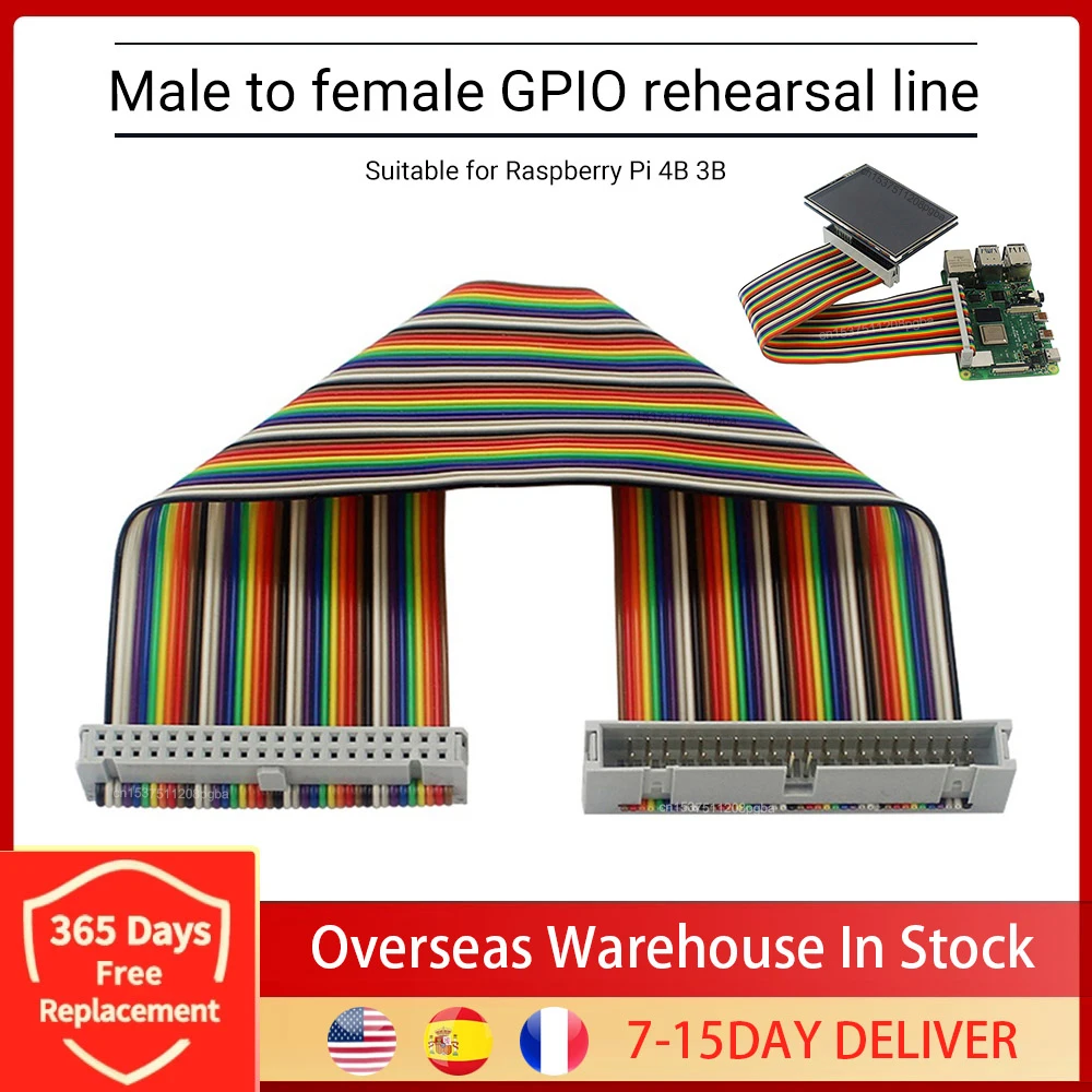 Штекер-гнездо GPIO ленточный кабель 40pin 8-дюймовая макетная плата Перемычка провода для соединения Raspberry 4B 3B
Штекер-гнездо GPIO ленточный кабель 40pin 8-дюймовая макетная плата Перемычка провода для соединения Raspberry 4B 3B