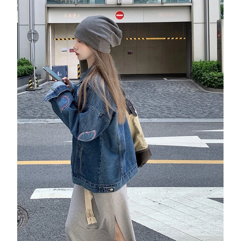 Love pasted Denim Jacket Women's 2021 spring and autumn new port BF Harajuku Style Long Sleeve Jacket
Love pasted Denim Jacket Women's 2021 spring and autumn new port BF Harajuku Style Long Sleeve Jacket