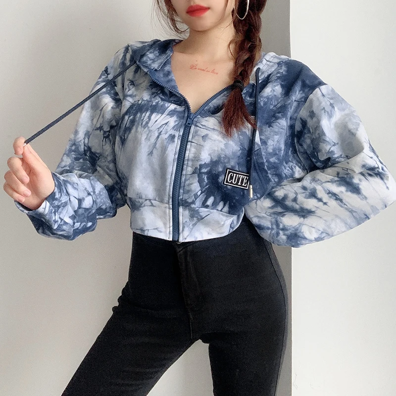 Woman Sexy Tie Dye Zipper Hooded Pockets Hoodies Female Casual Loose Tops Fashion Drawstring Letter Labeling Streetwear Outfits
Woman Sexy Tie Dye Zipper Hooded Pockets Hoodies Female Casual Loose Tops Fashion Drawstring Letter Labeling Streetwear Outfits