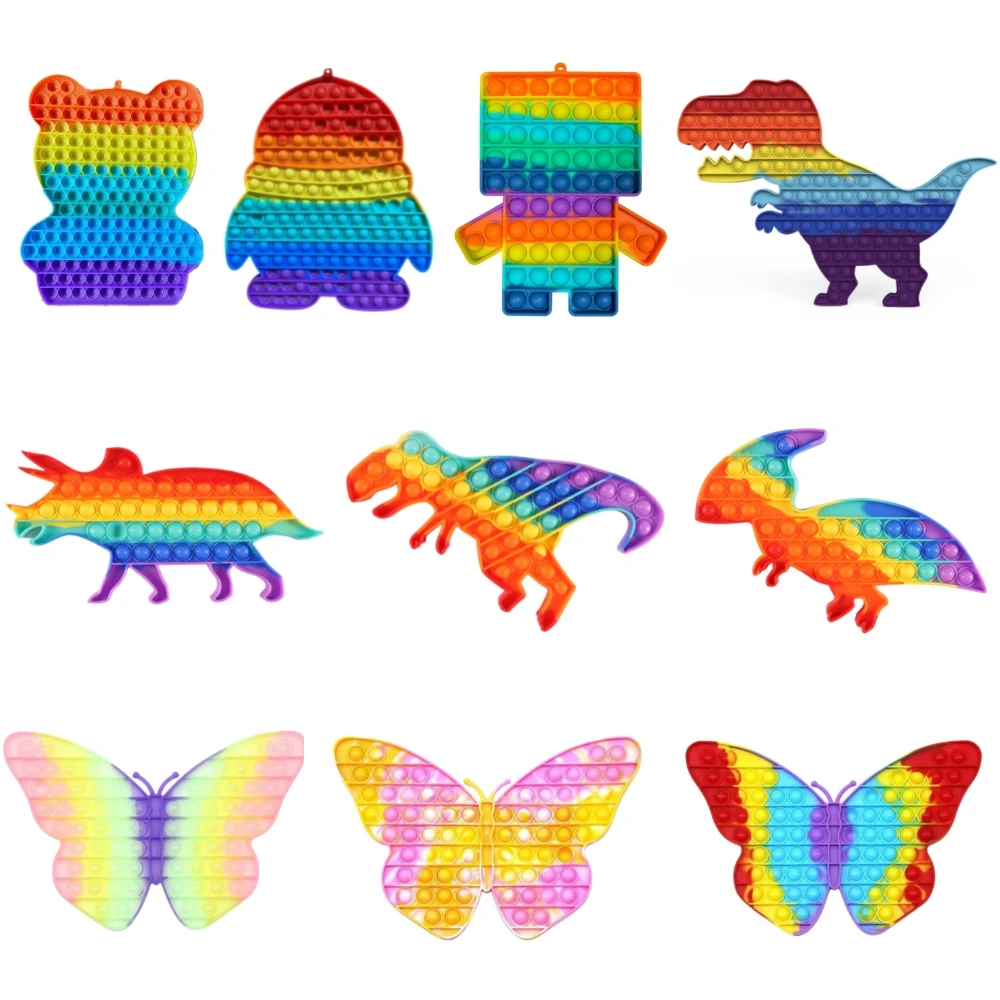 Large Sized Rainbow Dinosaur Antistress Autism Decompression Push Bubble Sensory Fidget Toy Adult Kid Stress Relief Puzzles Toy
Large Sized Rainbow Dinosaur Antistress Autism Decompression Push Bubble Sensory Fidget Toy Adult Kid Stress Relief Puzzles Toy