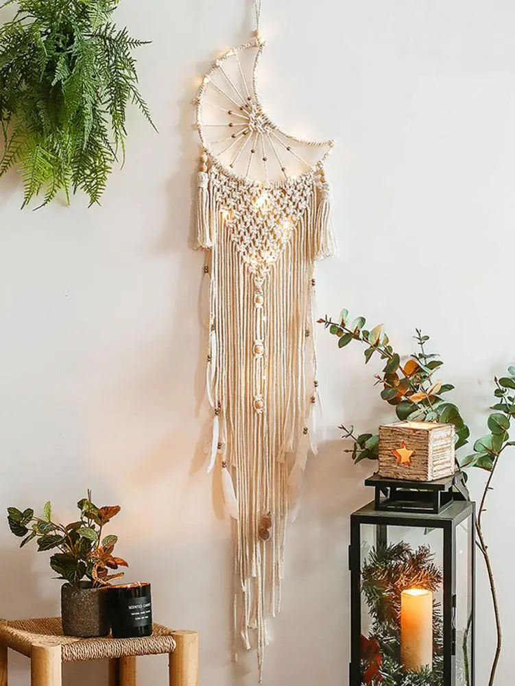 European Style Hand-woven Bohemian Hanging Tapestry Moon Dream Catcher Nordic Bedroom Decoration Creative Gifts Home Decor
European Style Hand-woven Bohemian Hanging Tapestry Moon Dream Catcher Nordic Bedroom Decoration Creative Gifts Home Decor