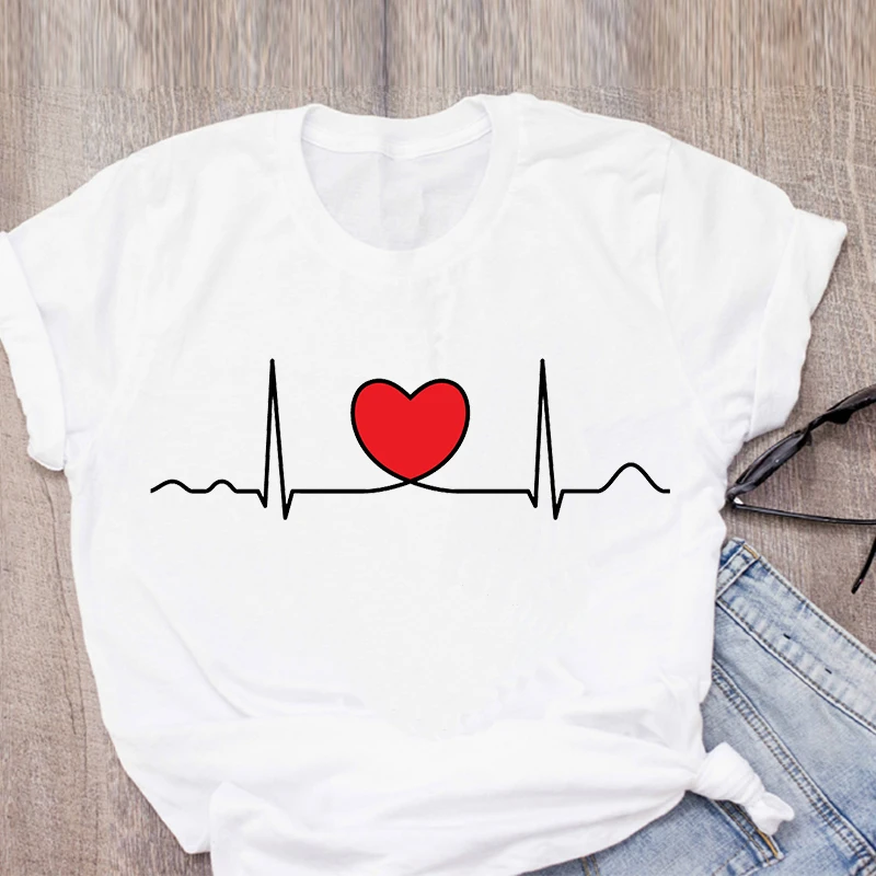 2021 Harajuku Ullzang ECG Printed T shirt Women Short Sleeve T-shirt Femme Ulzzang Vintage Top Tees
2021 Harajuku Ullzang ECG Printed T shirt Women Short Sleeve T-shirt Femme Ulzzang Vintage Top Tees