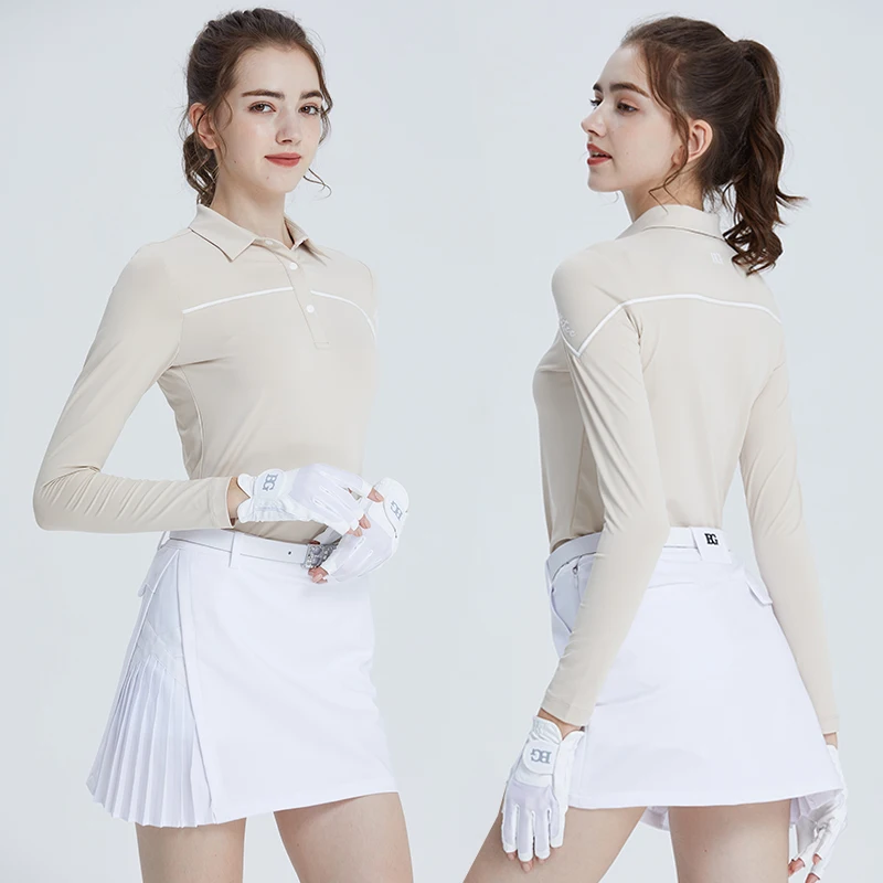 BLKTEE Golf Autumn Women Long-sleeved T-shirt Fashion Slim Lapel Polo Shirt Ladies Tops Outdoor Sports Jerseys Golf Women Skirt
BLKTEE Golf Autumn Women Long-sleeved T-shirt Fashion Slim Lapel Polo Shirt Ladies Tops Outdoor Sports Jerseys Golf Women Skirt