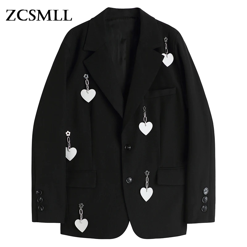 ZCSMLL Women Black Chain Spliced Big Size Blazer New Lapel Long Sleeve Loose Fit Jacket Fashion Tide Spring Autumn 2021 TH1425
ZCSMLL Women Black Chain Spliced Big Size Blazer New Lapel Long Sleeve Loose Fit Jacket Fashion Tide Spring Autumn 2021 TH1425
