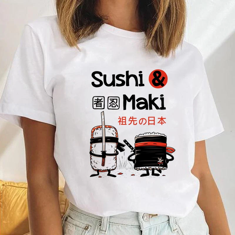 Japan Comics Ninja Sushi Print Women's T-Shirts Cartoon Loose Top Tshirts Vintage Casual Tee Breathable Streetwear Tshirt Female
Japan Comics Ninja Sushi Print Women's T-Shirts Cartoon Loose Top Tshirts Vintage Casual Tee Breathable Streetwear Tshirt Female