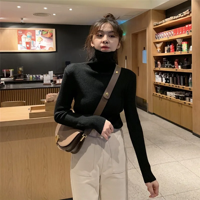 GOOHOJIO 2020 Women knitting sweater long sleeves turtleneck female Casual Solid fashion thick pullover Ladies winter sweaters
GOOHOJIO 2020 Women knitting sweater long sleeves turtleneck female Casual Solid fashion thick pullover Ladies winter sweaters
