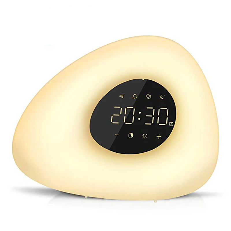 Alarm Clock Wake up Light Sunrise Sunset Simulation with 10 Nature Sounds 7 Colors Light Touch Control RGB Dimmable Night Lamp 
Alarm Clock Wake up Light Sunrise Sunset Simulation with 10 Nature Sounds 7 Colors Light Touch Control RGB Dimmable Night Lamp
