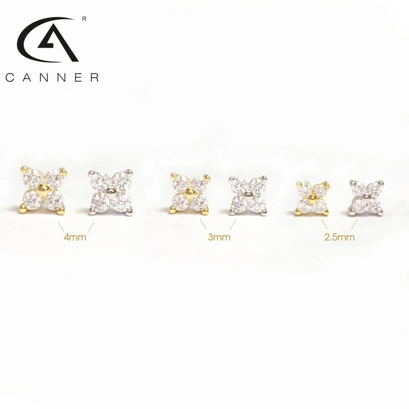 CANNER Real 925 Sterling Silver Earrings For Women Petal Crystal Flower Stud Earrings Zircon Diamond Korean Gold Jewelry 3 4 5mm
CANNER Real 925 Sterling Silver Earrings For Women Petal Crystal Flower Stud Earrings Zircon Diamond Korean Gold Jewelry 3 4 5mm
