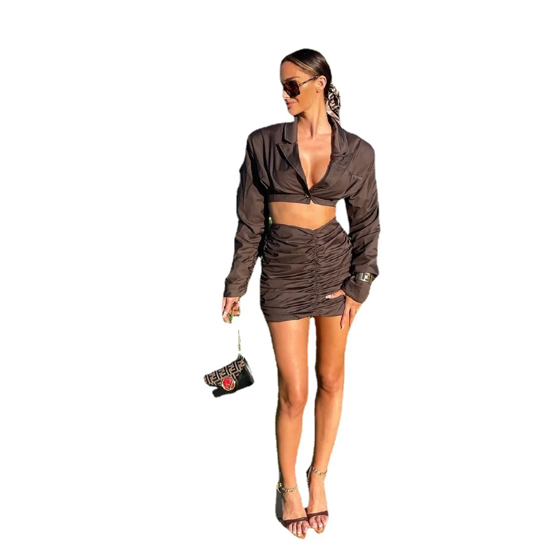 2021 New Sexy Summer Sets Women Crop Top Shirt Mini Skirt Two Piece Skirt Set Sexy Pleated Hip Skirt Suit
2021 New Sexy Summer Sets Women Crop Top Shirt Mini Skirt Two Piece Skirt Set Sexy Pleated Hip Skirt Suit